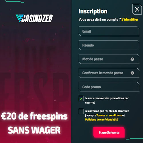 Casinozer login.